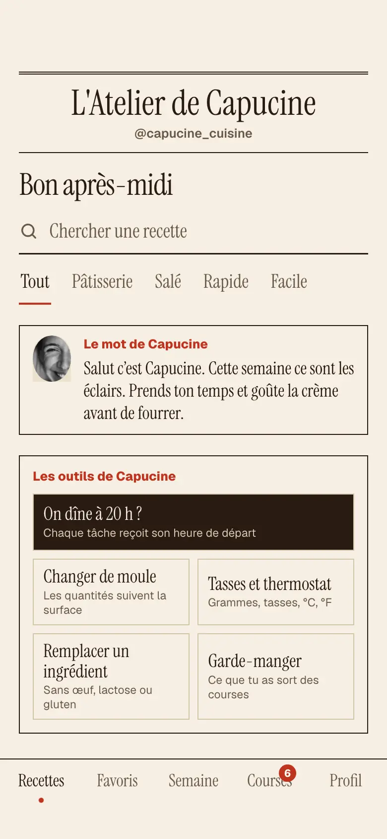 Capture de l’app