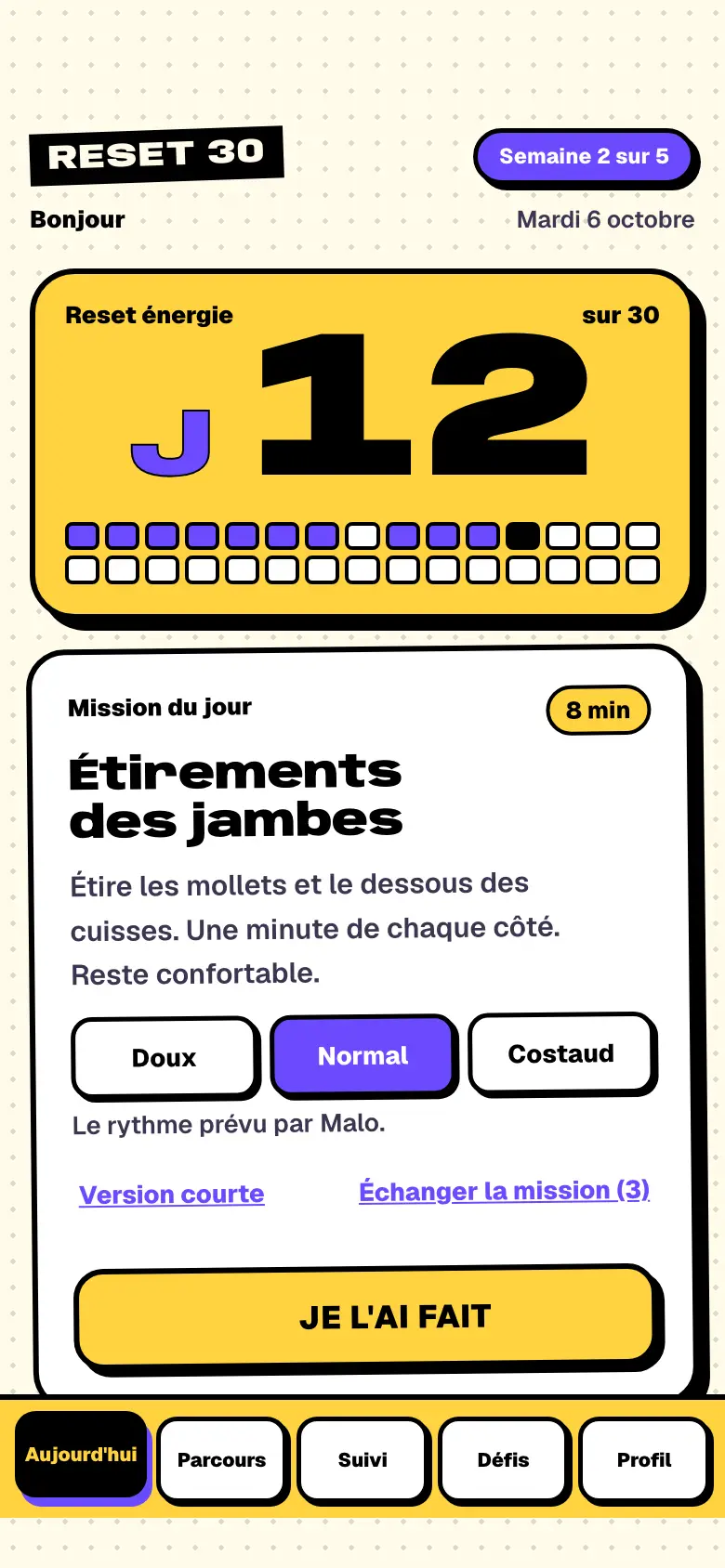 Capture de l’app