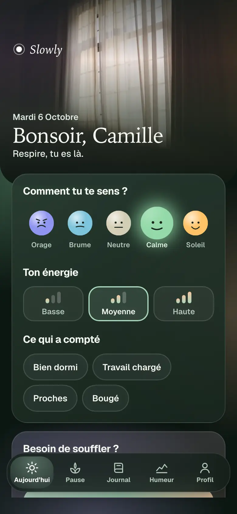 Capture de l’app