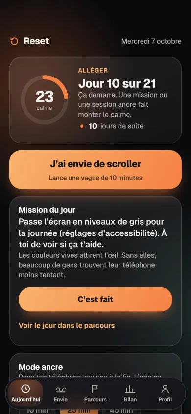 Capture de l’app