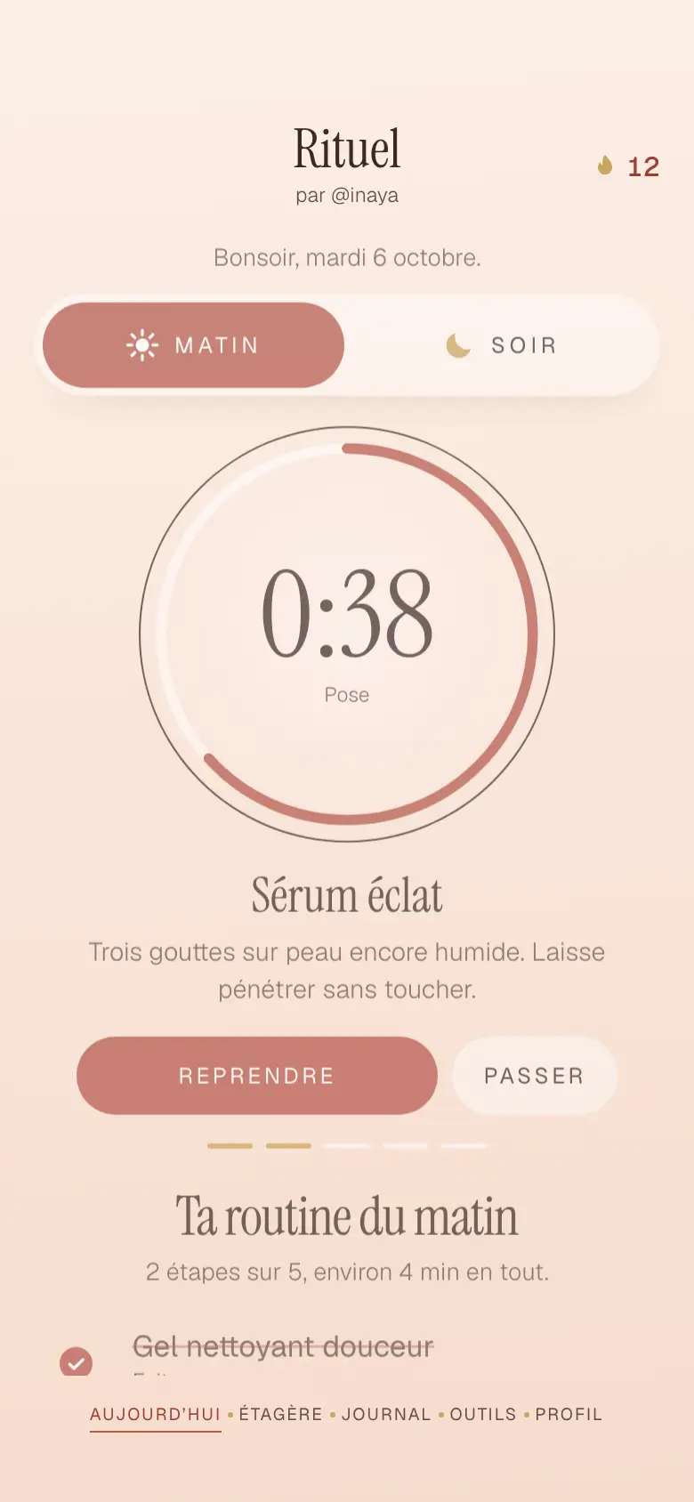 Capture de l’app