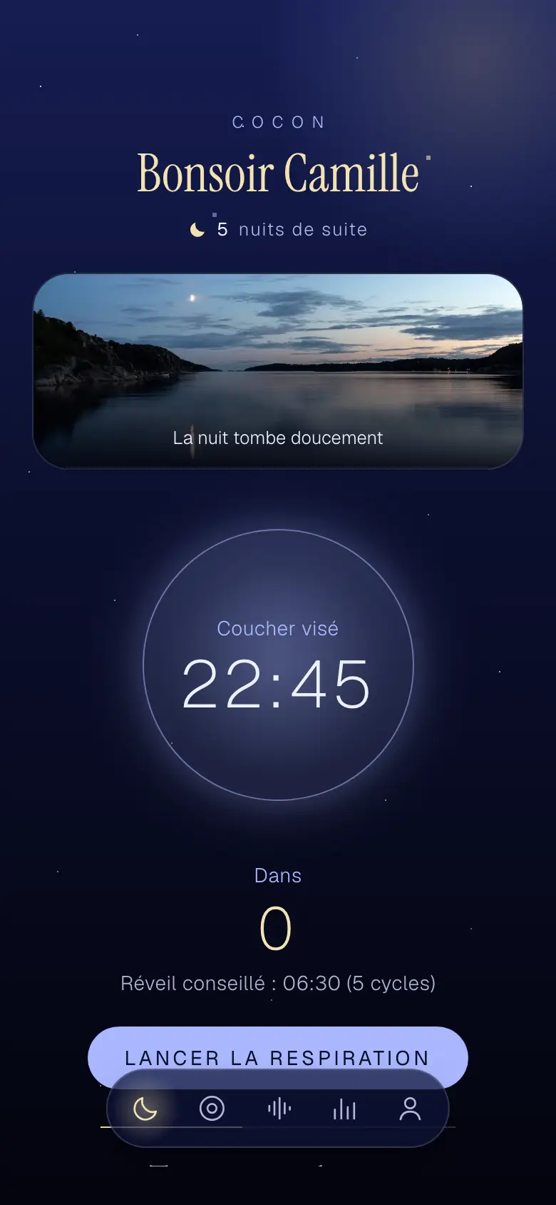 Capture de l’app