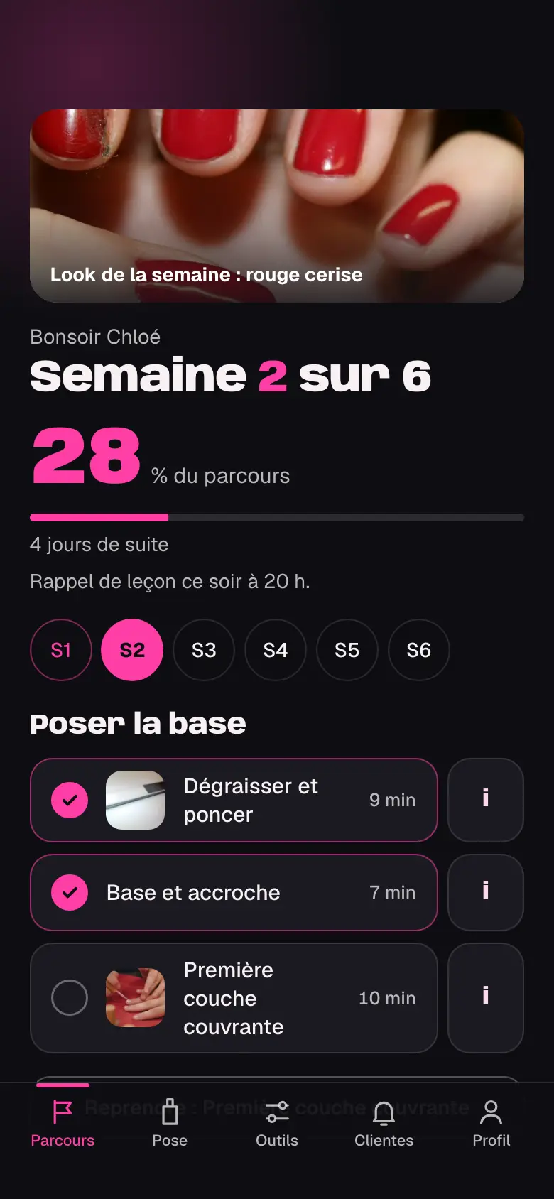 Capture de l’app